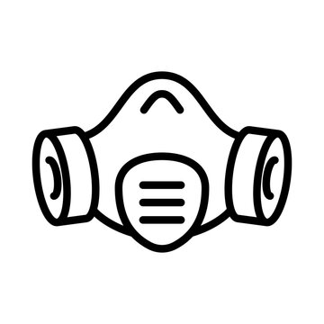 recommend clip art: Respirator Gas Mask line icon vector design