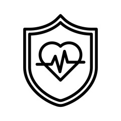 health protection icon line vector design