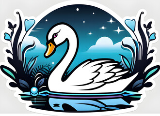 Obraz premium Swan generative ai