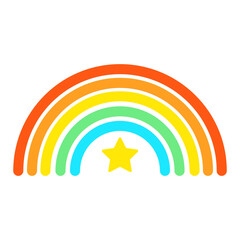 Colorful Rainbow with Star