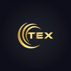 TEX logo. T E X design. White TEX letter. TEX, T E X letter logo design. T E X letter logo design in GOLD, GOLDEN LOGO, THREE, style. letter logo set in one artboard. T E X letter logo vector design.