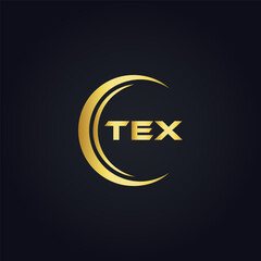 TEX logo. T E X design. White TEX letter. TEX, T E X letter logo design. T E X letter logo design in GOLD, GOLDEN LOGO, THREE, style. letter logo set in one artboard. T E X letter logo vector design.