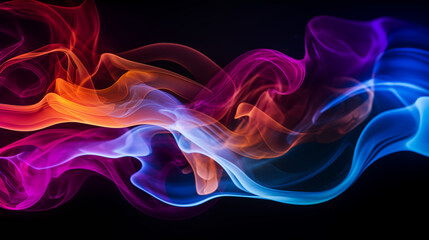 colorful smoke on black background
