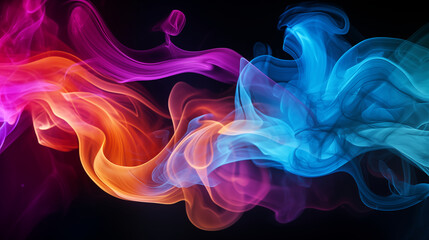 Obraz premium colorful smoke on black background
