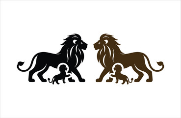 Lion silhouette vector illustration artwork