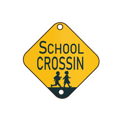 Obraz premium sign with text, School Crossing Sign, Crossing Sign, School Zone Or Crossing Sign, School Crossing, Cross road sign