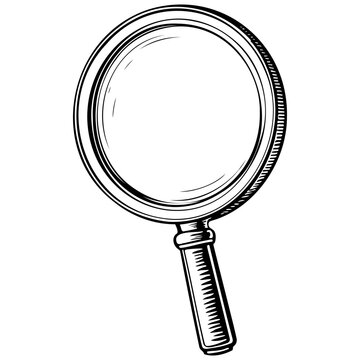 recommend clip art: Line magnifying glass drawing, line head, line art black realistic sketches painting