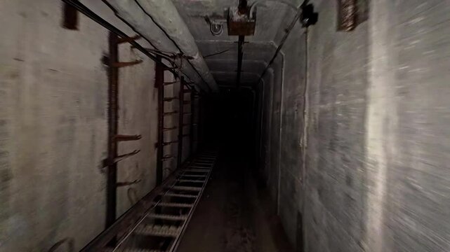 Exploring underground tunnel bunker, soviet era war shelter under the ground