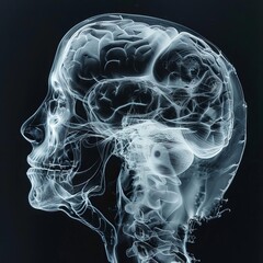 Delve into the depths of the human mind with state-of-the-art neuroimaging technology, blending X-ray precision and MRI clarity to unveil the intricate complexities of the brain's