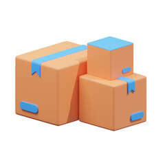 Obraz premium orange blue stage of package 3d illustration
