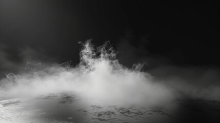 Smoke black ground fog cloud floor mist background steam dust dark white horror overlay. Ground smoke haze night black water atmosphere 3d magic spooky smog texture isolated transparent effect circle