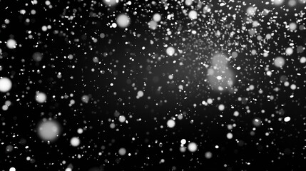snowfall on black background, 3d texture isolated