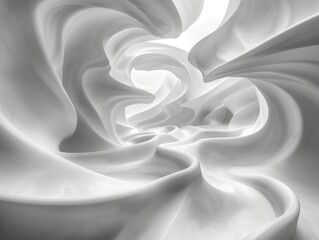 Obraz premium Clean white background with simple curved lines.