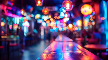 Vibrant Nightlife Scene in Glasgow with Blurred Bars and Clubs in the Background