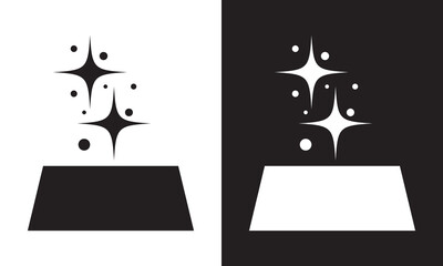 clean surface icon, easy cleaning, thin line symbol isolated on black and white background. editable stroke vector illustration