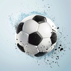 Soccer Ball in Mid-Air During Game
