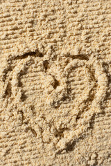 Painted Heart on Scattered Ginger Powder, Top View.