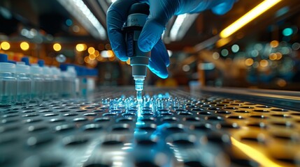 In a laboratory for life science, a young scientist is pipetting.