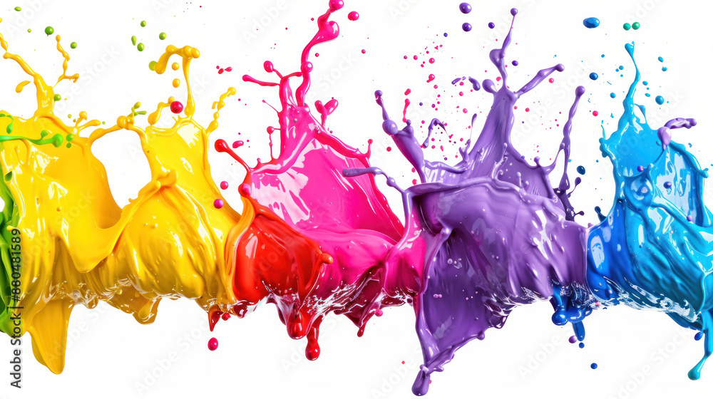 Poster vivid paint splash in studio isolation - creative artistic background