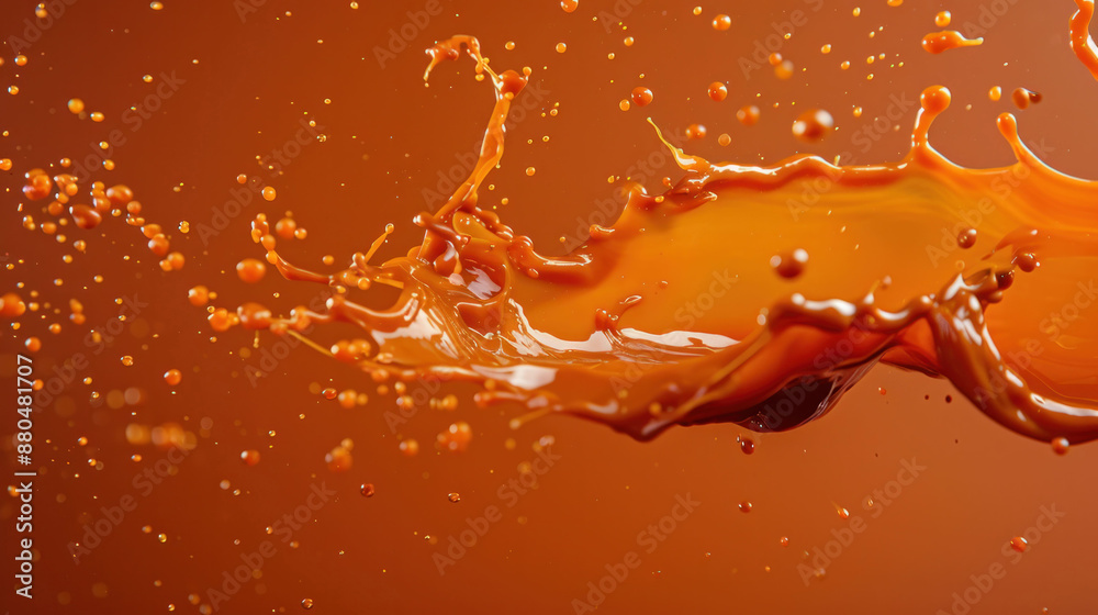 Poster Vibrant Sauce Splash Creating Dynamic Patterns on Studio Background