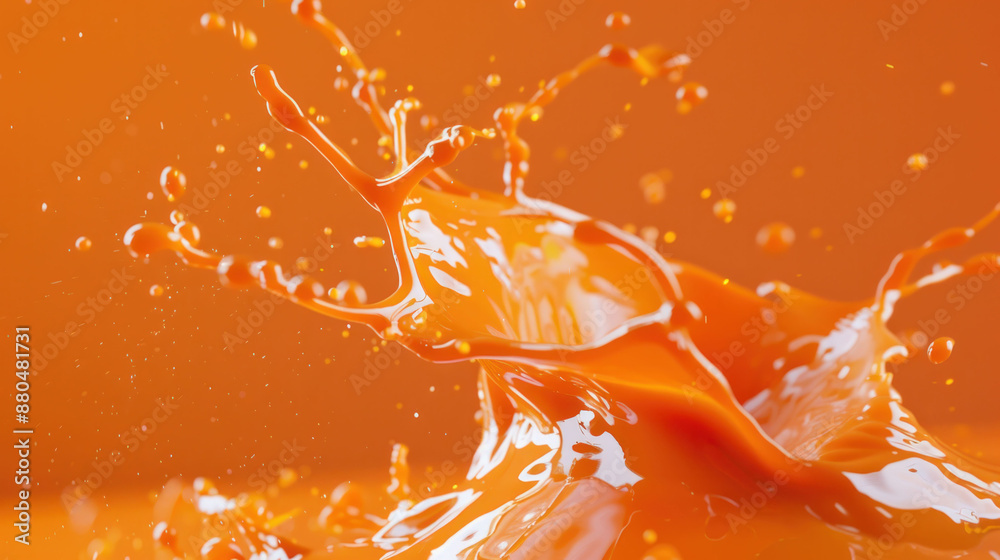 Poster Vibrant Sauce Splash Creating Dynamic Patterns in Studio Setting