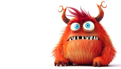 Cute cartoon monster isolated on white
