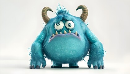 Fototapeta premium Cute cartoon monster isolated on white