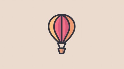 Fototapeta premium Minimalist hot air balloon logo