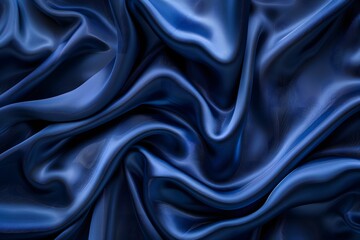 Fototapeta premium Luxurious Blue Silk Fabric with Elegant Folds