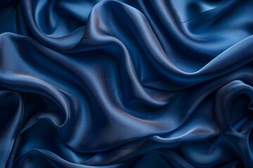 Obraz premium Luxurious Blue Silk Fabric with Elegant Folds