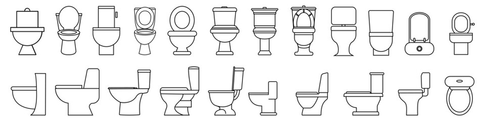 Toilet icon vector set. WC illustration sign collection. Bathroom symbol. restroom logo.