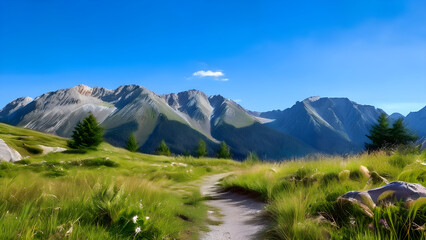 Mountains view road on mountain camping area wallpaper