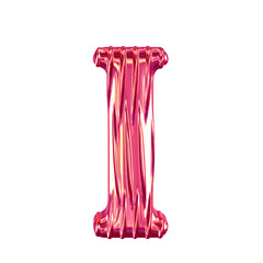 Fluted pink symbol. letter i