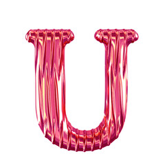 Fluted pink symbol. letter u