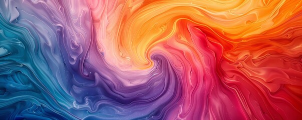 Obraz premium A swirl of vibrant colors blending together, creating a mesmerizing pattern.