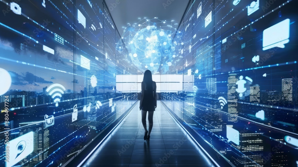 Poster digital transformation and iot in business: big data, cloud computing, ai technology, and smart indu