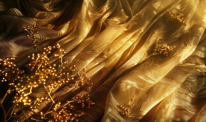 Gold thread combined with luxurious silk.