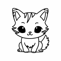 Cat face Silhouettes art design