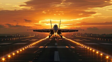 Military Jet Taking Off From