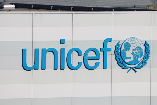 UNICEF logo on their supply and logistics headquarters, Copenhagen, Denmark