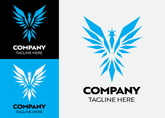 Vector logo design template. Corporate identity symbol. Business sign. Wings business logo. sharp edge logo