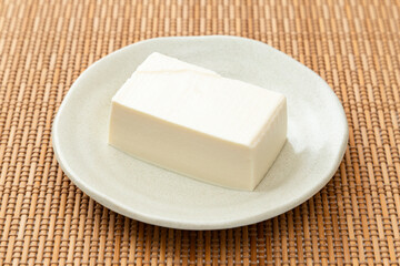 ランチョンマットに木綿豆腐