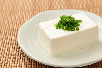 ランチョンマットに木綿豆腐