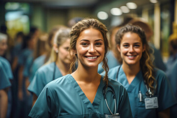 Fototapeta premium Medical students during residency at a hospital
