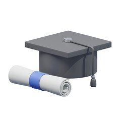 black white graduation 3d illustration