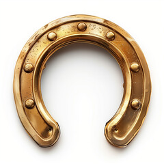 golden horseshoe isolated on white background