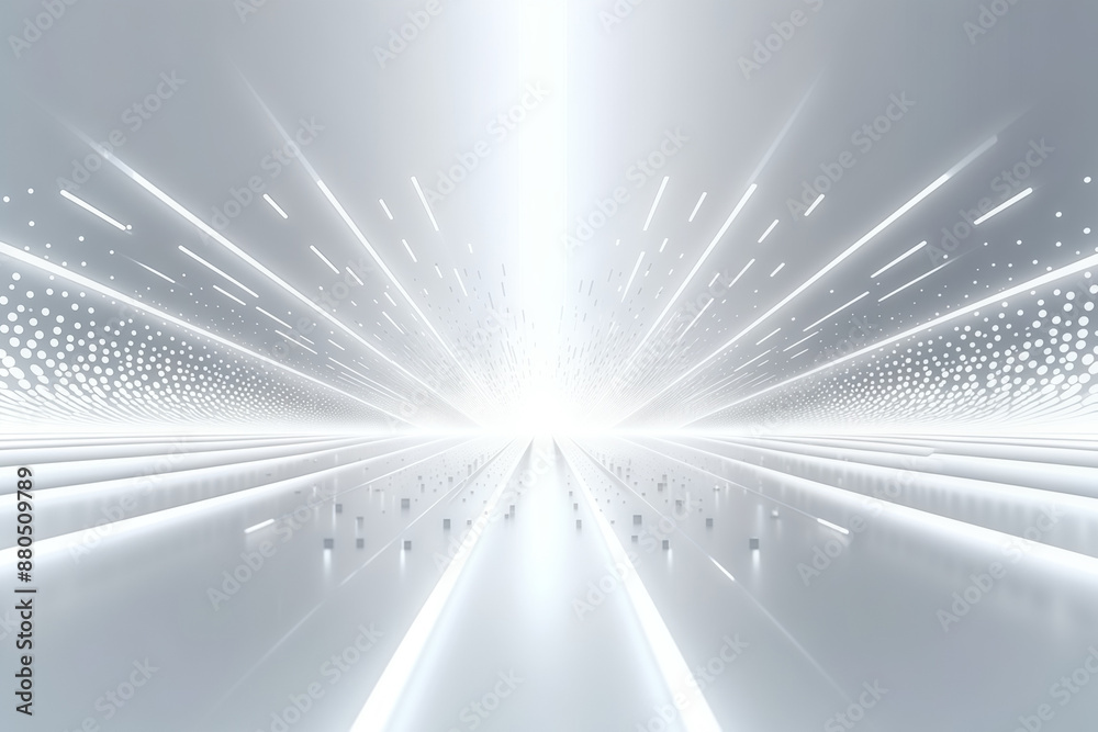 Poster gray radial motion lines with particle technology spatial background