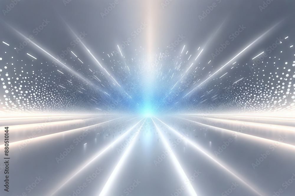 Poster gray radial motion lines with particle technology spatial background