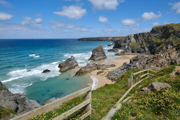 Bedruthan Steps in Cornwall