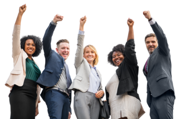 Successful business team png sticker, transparent background